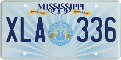 MS license plate XLA336