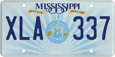 MS license plate XLA337