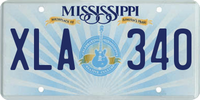 MS license plate XLA340