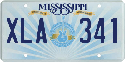 MS license plate XLA341