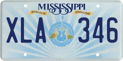 MS license plate XLA346