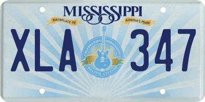 MS license plate XLA347