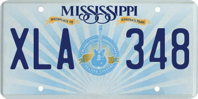 MS license plate XLA348