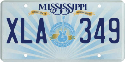 MS license plate XLA349