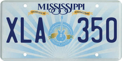 MS license plate XLA350