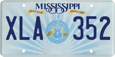 MS license plate XLA352