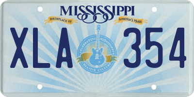 MS license plate XLA354
