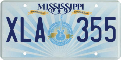 MS license plate XLA355