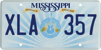 MS license plate XLA357