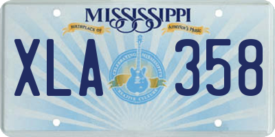 MS license plate XLA358