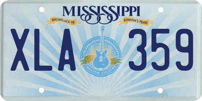 MS license plate XLA359