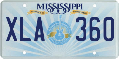 MS license plate XLA360