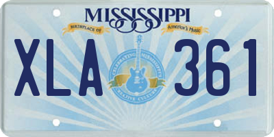 MS license plate XLA361