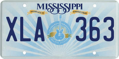 MS license plate XLA363