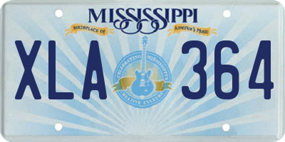 MS license plate XLA364