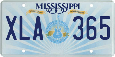 MS license plate XLA365