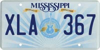 MS license plate XLA367