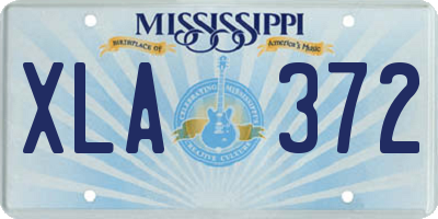 MS license plate XLA372