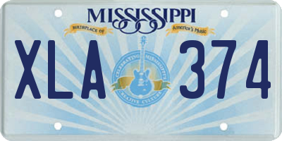 MS license plate XLA374
