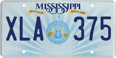 MS license plate XLA375