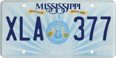 MS license plate XLA377