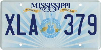 MS license plate XLA379