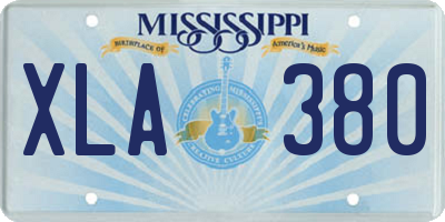 MS license plate XLA380