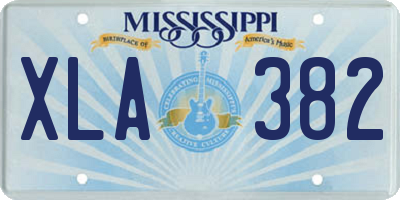 MS license plate XLA382