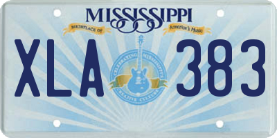 MS license plate XLA383