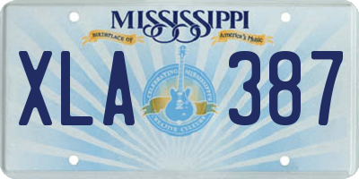 MS license plate XLA387