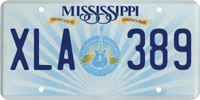 MS license plate XLA389