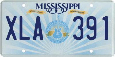 MS license plate XLA391