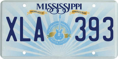 MS license plate XLA393