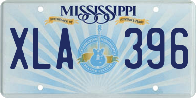 MS license plate XLA396