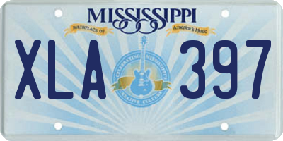 MS license plate XLA397