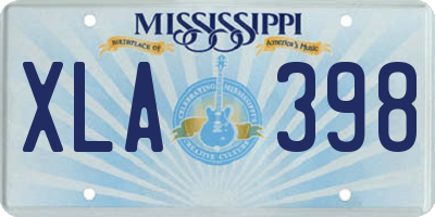 MS license plate XLA398