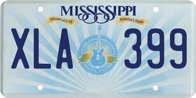 MS license plate XLA399