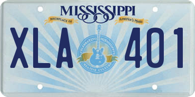 MS license plate XLA401