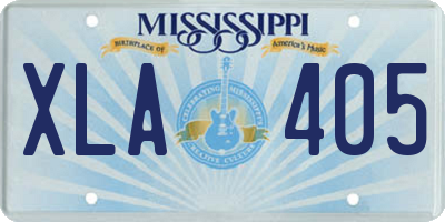 MS license plate XLA405
