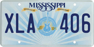 MS license plate XLA406