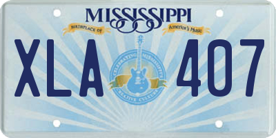 MS license plate XLA407