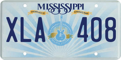 MS license plate XLA408
