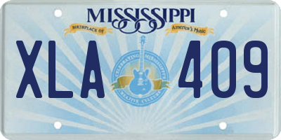 MS license plate XLA409