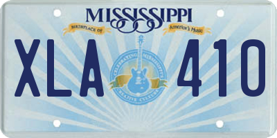 MS license plate XLA410