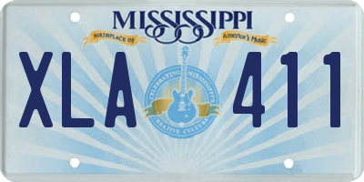 MS license plate XLA411