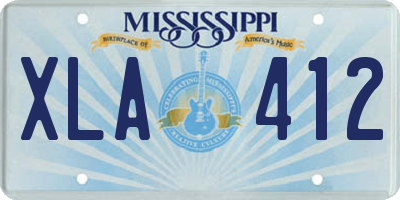 MS license plate XLA412