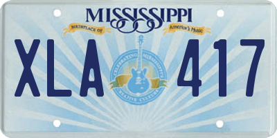 MS license plate XLA417