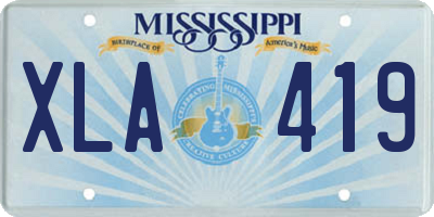 MS license plate XLA419