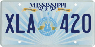 MS license plate XLA420