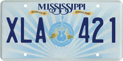 MS license plate XLA421